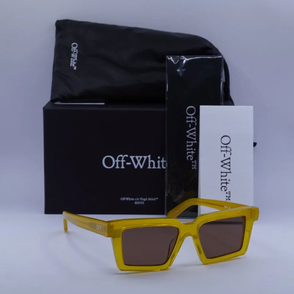 Off-White OERI142 WINDSOR 1864 Square Sunglasses – Shiny Yellow\Brown